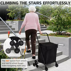 Chariot utilitaire d'escalier robuste COZONY, diable pliable en acier au carbone avec roues triples à 360°