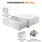 COZONY Tiroir de cuisine d'extérieur 30x23x10, tiroir barbecue en acier inoxydable avec montage encastré, argent