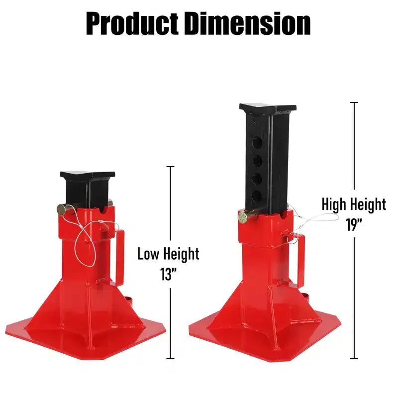 Chandelles de levage COZONY robustes en acier, réglables en hauteur de 33 à 48 cm, avec goupille de verrouillage pour véhicules