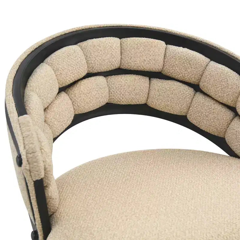 Lot de 2 tabourets de bar modernes rembourrés avec dossier incurvé, hauteur d'assise de 73,7 cm, pieds en fer noir pour îlot de cuisine ou bar à domicile-Panipeachy