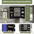 Armoire à pharmacie murale GDFStudio Jones 36 avec porte miroir et porte-serviettes