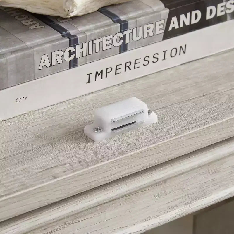 VIYET 63 Meuble vitrine à 4 niveaux en verre, meuble de collection en MDF blanc + verre trempé (portes relevables pour objets de collection/jouets/livres)