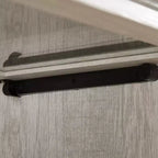 VIYET 63 Meuble vitrine à 4 niveaux en verre, meuble de collection en MDF blanc + verre trempé (portes relevables pour objets de collection/jouets/livres)