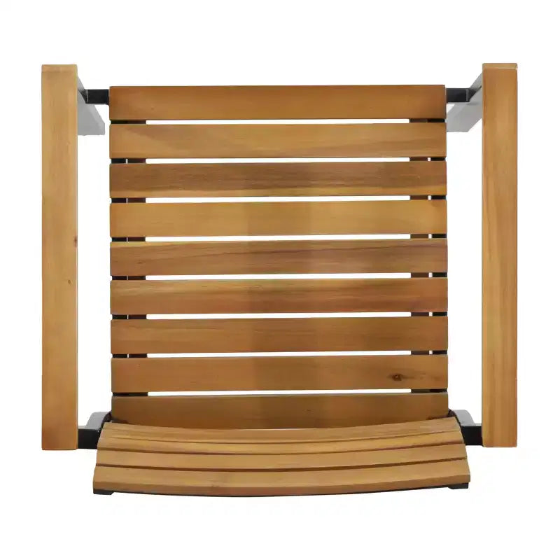 MAYEERTY Ensemble de fauteuils de salle à manger d'extérieur en bois d'acacia, chaises à lattes stables de style industriel moderne pour patio ou jardin