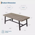 Table à manger industrielle de 70,87 po pour 6 à 8 personnes, longue table de cuisine en bois avec cadre métallique robuste et finition noire, peut accueillir 6 personnes (comptoir rectangulaire)