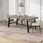 Table à manger industrielle de 70,87 po pour 6 à 8 personnes, longue table de cuisine en bois avec cadre métallique robuste et finition noire, peut accueillir 6 personnes (comptoir rectangulaire)