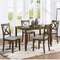 MAYEERTY Dining Chairs Only Set of 4, Walnut Wooden Upholstered Side Chairs with Padded Seat for Kitchen Dining & Living Room