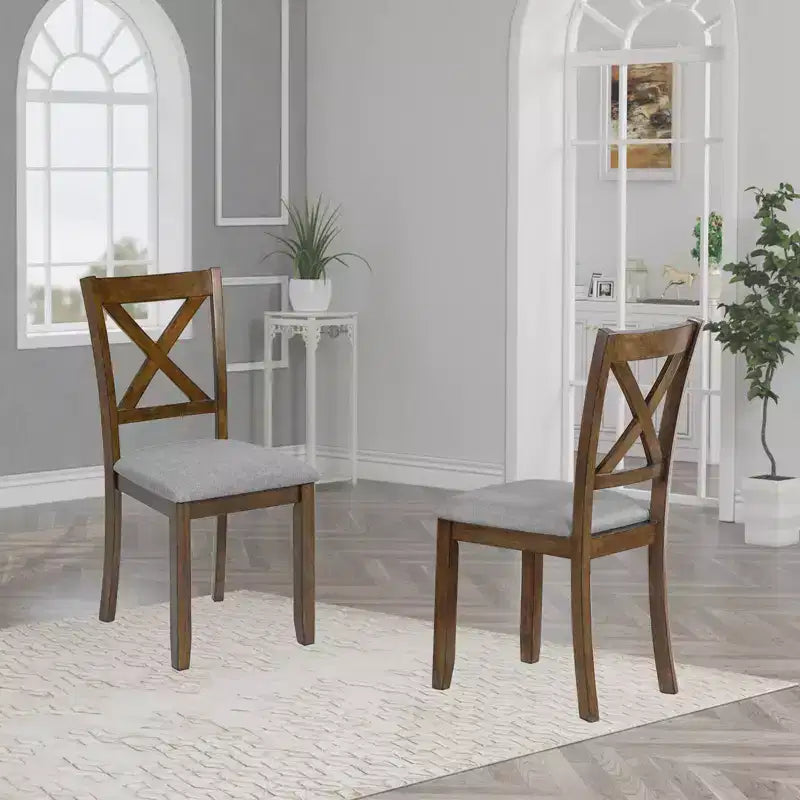 MAYEERTY Lot de 4 Chaises de Salle à Manger, Chaises d'Appoint Rembourrées en Noyer avec Siège Capitonnée pour Cuisine Salle à Manger et Salon