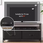 Meuble TV, Centre de divertissement avec rangement, Meuble TV 50 pouces pour chambre, Petite commode TV avec tiroirs et étagères