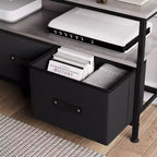 Meuble TV, Centre de divertissement avec rangement, Meuble TV 50 pouces pour chambre, Petite commode TV avec tiroirs et étagères