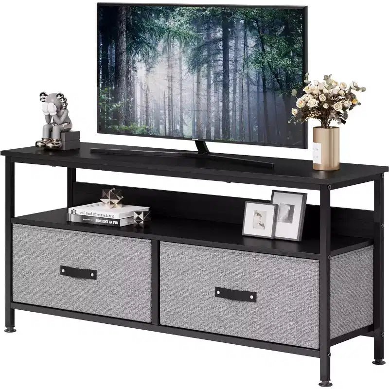 Dresser TV Stand, Entertainment Center with Storage, 50 Inch TV Stand for Bedroom Small TV Stand Dresser with Drawers and Shelves