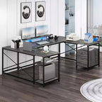 Bureau en U de 79 pouces, bureau réversible en L avec tiroirs, bureau d'angle pour ordinateur avec support d'écran et étagères de rangement