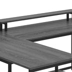 Bureau en U de 79 pouces, bureau réversible en L avec tiroirs, bureau d'angle pour ordinateur avec support d'écran et étagères de rangement