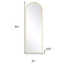 Miroir sur pied HomeRoots 64 en arche, cadre en métal doré