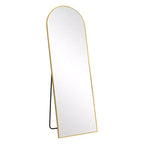 Miroir sur pied HomeRoots 64 en arche, cadre en métal doré