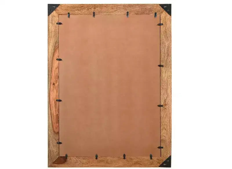Miroir d'appoint encadré HomeRoots 44, en bois massif marron, bord brut