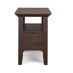 Table d'appoint étroite de style transitionnel en bois massif de 14 pouces de large avec tiroir Normandy