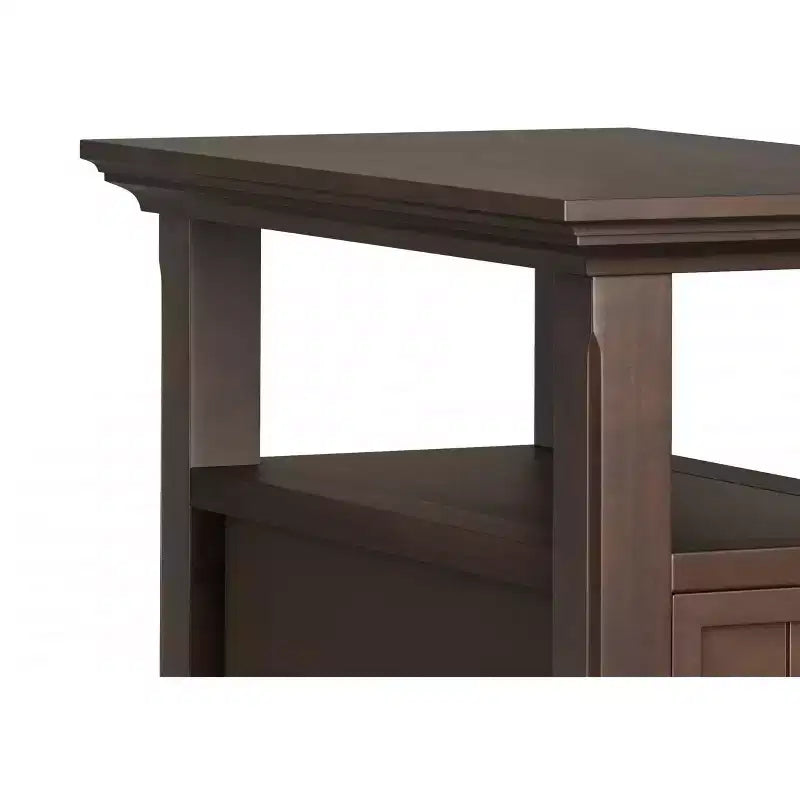 Table d'appoint étroite de style transitionnel en bois massif de 14 pouces de large avec tiroir Normandy