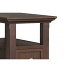 Table d'appoint étroite de style transitionnel en bois massif de 14 pouces de large avec tiroir Normandy