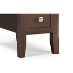 Table d'appoint étroite de style transitionnel en bois massif de 14 pouces de large avec tiroir Normandy
