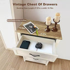 Commode à 5 tiroirs de 114 cm de haut de style ferme pour chambre, commode verticale en bois, commode rustique pour armoire, chambre d'enfant, salon