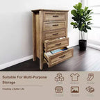 Commode à 5 tiroirs de 114 cm de haut de style ferme pour chambre, commode verticale en bois, commode rustique pour armoire, chambre d'enfant, salon