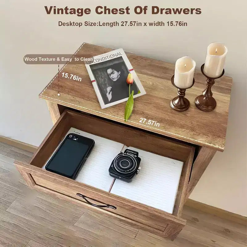 Commode à 5 tiroirs de 114 cm de haut de style ferme pour chambre, commode verticale en bois, commode rustique pour armoire, chambre d'enfant, salon