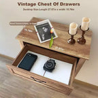 Commode à 5 tiroirs de 114 cm de haut de style ferme pour chambre, commode verticale en bois, commode rustique pour armoire, chambre d'enfant, salon