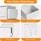 Commode à 10 tiroirs avec bacs en tissu et cadre en acier – Tour de rangement haute pour chambre, placard, couloir ou salon