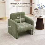 Fauteuil d'appoint avec accoudoirs, Fauteuil de salon moderne en tissu chenille, Fauteuil rembourré, Canapé simple de loisirs pour chambre à coucher, bureau, appartement