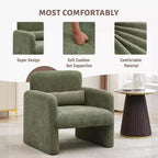 Fauteuil d'appoint avec accoudoirs, Fauteuil de salon moderne en tissu chenille, Fauteuil rembourré, Canapé simple de loisirs pour chambre à coucher, bureau, appartement