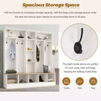 Porte-manteau large design Clihome avec banc de rangement et 8 patères pour entrée
