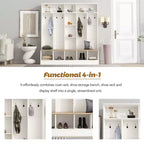 Porte-manteau large design Clihome avec banc de rangement et 8 patères pour entrée