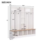 Porte-manteau large design Clihome avec banc de rangement et 8 patères pour entrée