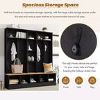 Porte-manteau large design Clihome avec banc de rangement et 8 patères pour entrée