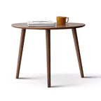 VIYET 16 Solid Oak end Table, Pebble-Shaped Mid-Century Modern Low Table, Formaldehyde-Free Desk for Living Room/Office (Walnut)
