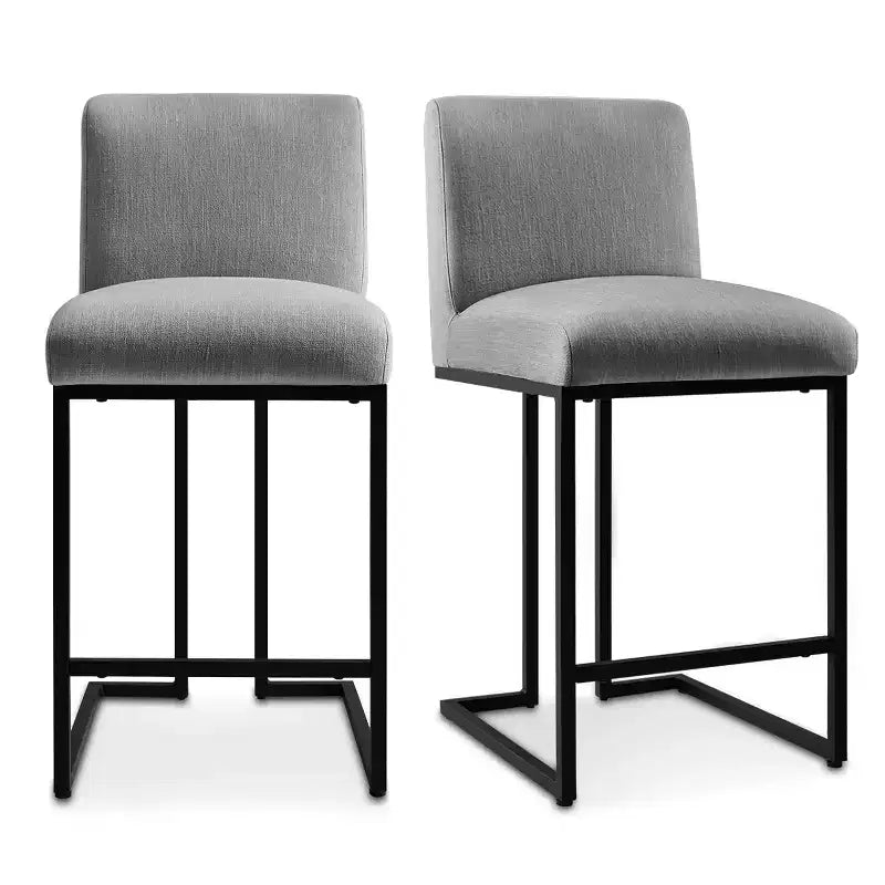 Lot de 4 tabourets de bar modernes à hauteur de comptoir, 25 chaises d'îlot de cuisine rembourrées avec piètement luge en métal noir - Panipeachy