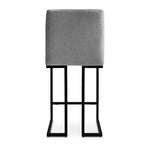 Lot de 4 tabourets de bar modernes à hauteur de comptoir, 25 chaises d'îlot de cuisine rembourrées avec piètement luge en métal noir - Panipeachy