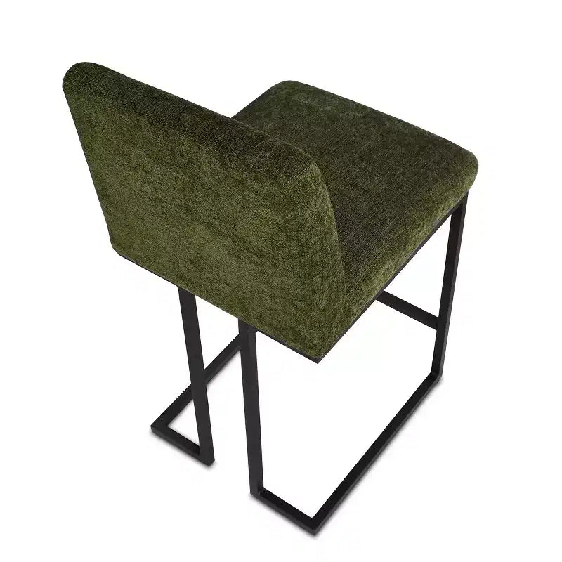 Lot de 4 tabourets de bar modernes à hauteur de comptoir, 25 chaises d'îlot de cuisine rembourrées avec piètement luge en métal noir - Panipeachy