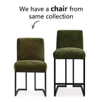 Lot de 4 tabourets de bar modernes à hauteur de comptoir, 25 chaises d'îlot de cuisine rembourrées avec piètement luge en métal noir - Panipeachy