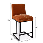 Lot de 4 tabourets de bar modernes à hauteur de comptoir, 25 chaises d'îlot de cuisine rembourrées avec piètement luge en métal noir - Panipeachy