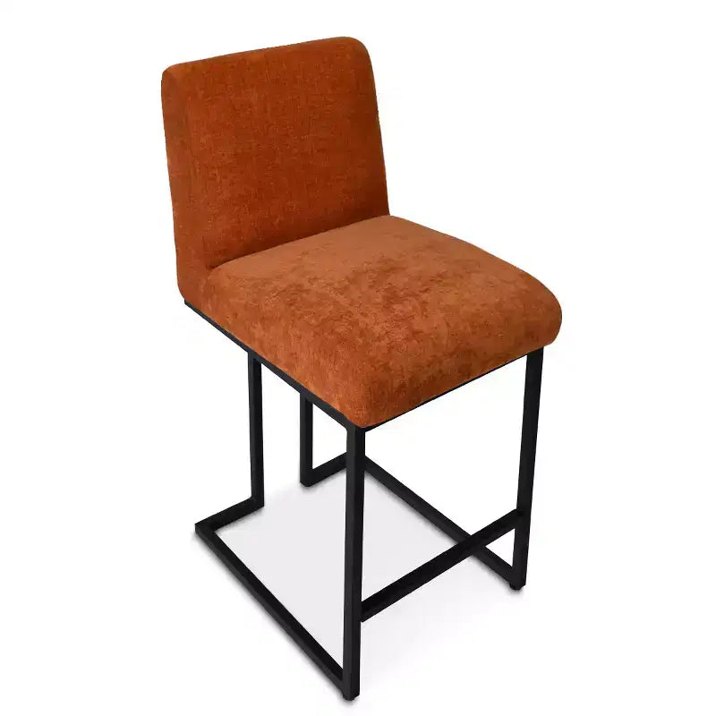 Lot de 4 tabourets de bar modernes à hauteur de comptoir, 25 chaises d'îlot de cuisine rembourrées avec piètement luge en métal noir - Panipeachy