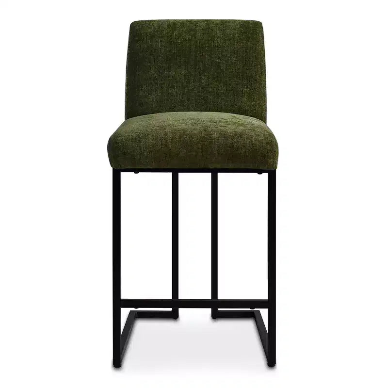 Lot de 4 tabourets de bar modernes à hauteur de comptoir, 25 chaises d'îlot de cuisine rembourrées avec piètement luge en métal noir - Panipeachy