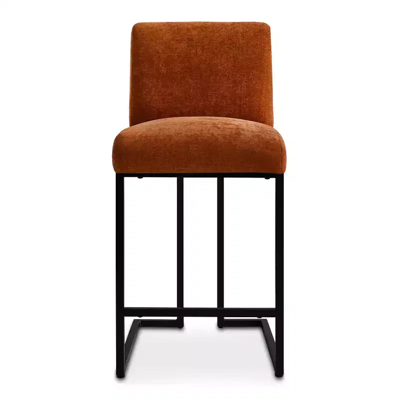 Lot de 4 tabourets de bar modernes à hauteur de comptoir, 25 chaises d'îlot de cuisine rembourrées avec piètement luge en métal noir - Panipeachy