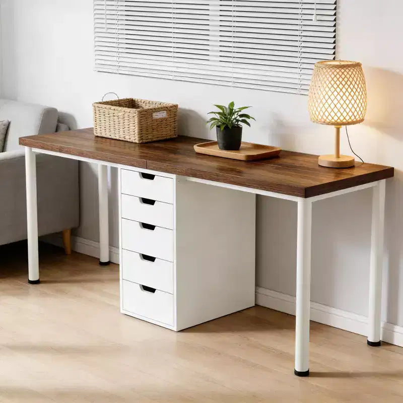 GDFStudio Peggy Bureau de 79 Moderne Deux Personnes avec 5 Tiroirs