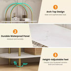 COZONY 71 Étagère Arche Lot de 2, Bibliothèque de Rangement Ouverte à 5 Niveaux avec Cadre Métallique pour Chambre à Coucher, Salon, Bureau à Domicile