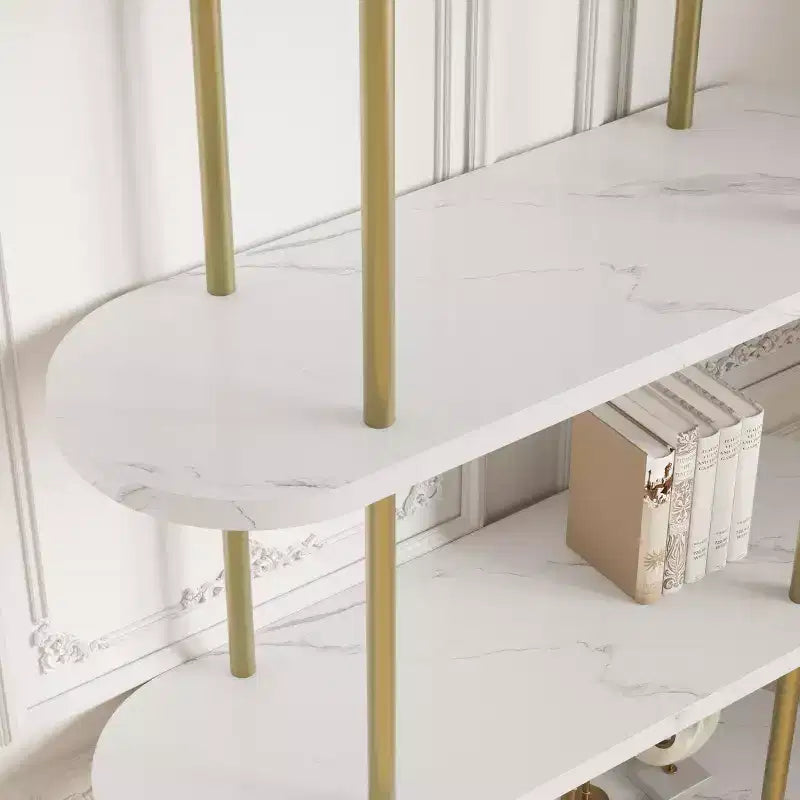 COZONY 71 Étagère Arche Lot de 2, Bibliothèque de Rangement Ouverte à 5 Niveaux avec Cadre Métallique pour Chambre à Coucher, Salon, Bureau à Domicile