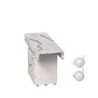 MAYEERTY Table de cuisine pliante avec îlot, table à manger texture marbre avec armoire de rangement et roulettes, table polyvalente peu encombrante