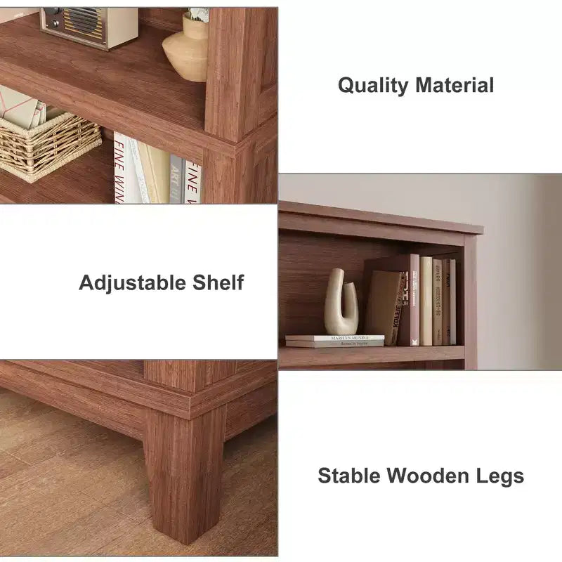 Bibliothèque moderne à 5 niveaux en bois de 180 cm, étagères réglables, étagère de présentation robuste sur pied pour petits espaces, appartement, bureau, chambre à coucher