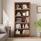 Bibliothèque moderne à 5 niveaux en bois de 180 cm, étagères réglables, étagère de présentation robuste sur pied pour petits espaces, appartement, bureau, chambre à coucher